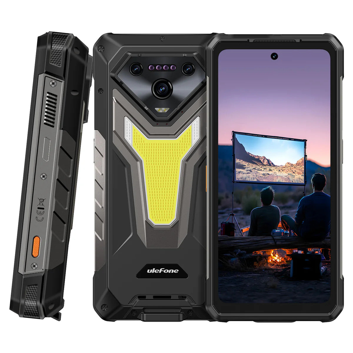 Ulefone Armor 34 PRO Plus 5G Rugged Phone with Projector, 25500mAh Battery 66W Fast Charge, 6.95" FHD+ IP68 Waterproof, 32GB+512GB Android 15, 64MP Camera, NFC, IR Blaster