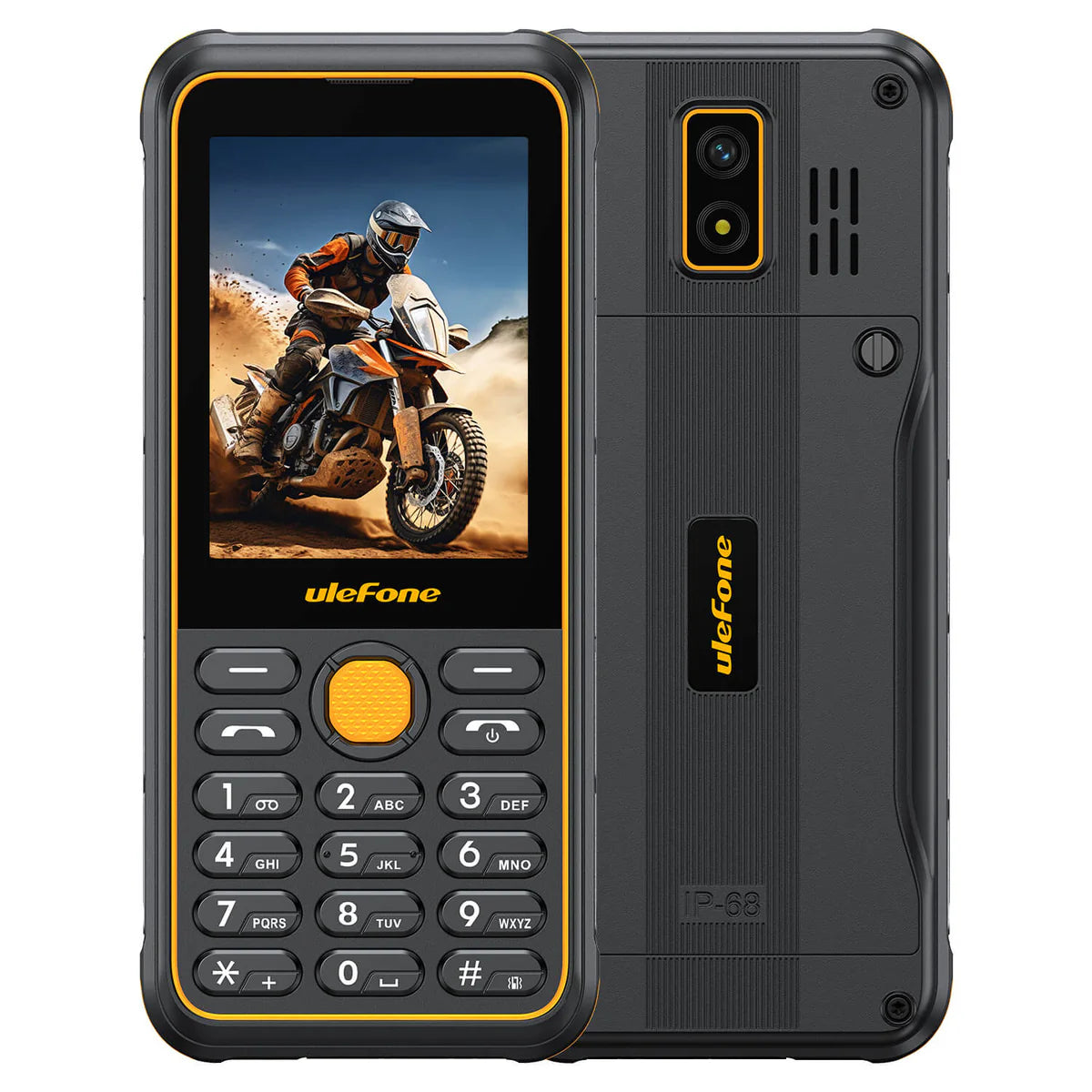 Ulefone Armor Mini 4 (4G) Rugged Phone with Keypad, 2100mAh Battery 5W Type-C Charge, 2.8" QVGA IP68 Waterproof, 64MB+128MB Free FM Radio, 2MP Camera, Dual SIM, Flashlight