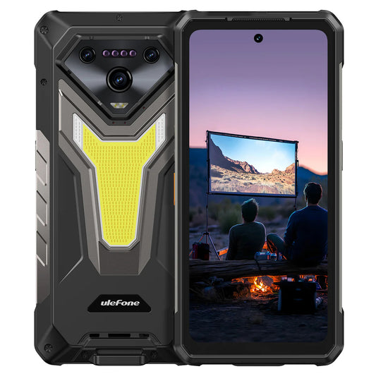 Ulefone Armor 34 PRO Plus 5G Rugged Phone with Projector, 25500mAh Battery 66W Fast Charge, 6.95" FHD+ IP68 Waterproof, 32GB+512GB Android 15, 64MP Camera, NFC, IR Blaster