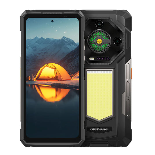 Ulefone Armor 33 4G Rugged Phone with 1100LM Camping Light, 25500mAh Battery 66W Fast Charge, 6.95" FHD+ IP68 Waterproof, 12GB+512GB Android 15, 50MP Camera, NFC