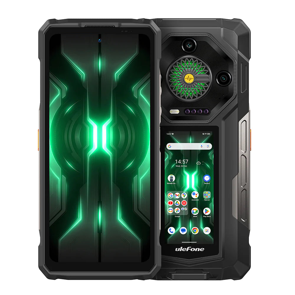 Ulefone Armor 33 PRO 5G Rugged Phone with Dual Screen, 25500mAh Battery 66W Fast Charge, 6.95" FHD+ IP68 Waterproof, 16GB+512GB Android 14, 50MP Camera, NFC