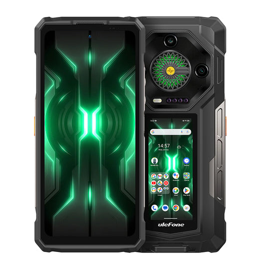 Ulefone Armor 33 PRO 5G Rugged Phone with Dual Screen, 25500mAh Battery 66W Fast Charge, 6.95" FHD+ IP68 Waterproof, 16GB+512GB Android 14, 50MP Camera, NFC