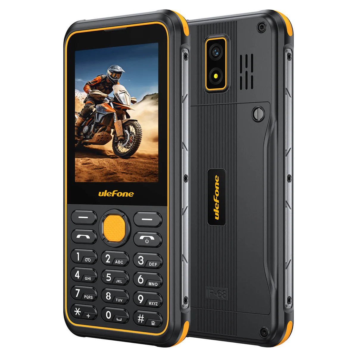 Ulefone Armor Mini 4 (4G) Rugged Phone with Keypad, 2100mAh Battery 5W Type-C Charge, 2.8" QVGA IP68 Waterproof, 64MB+128MB Free FM Radio, 2MP Camera, Dual SIM, Flashlight