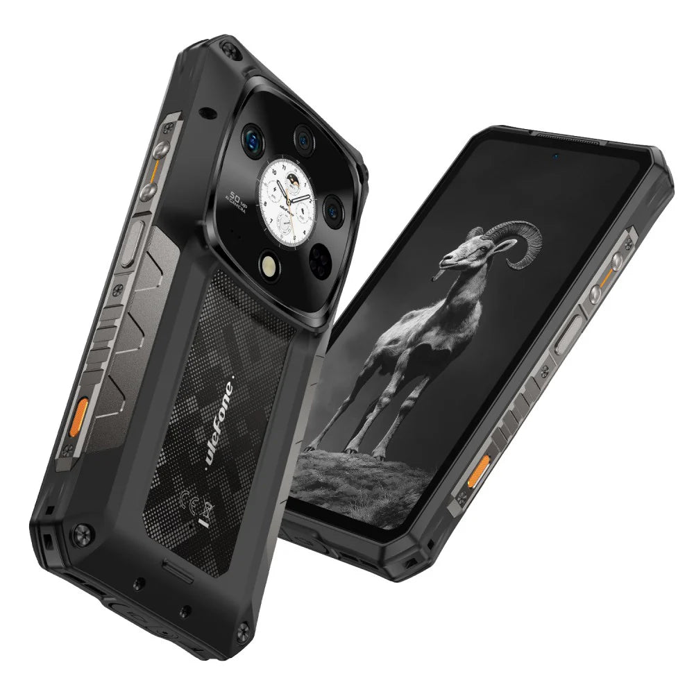 Ulefone Armor 28 PRO 5G Rugged Phone with Dual AMOLED, 10600mAh Battery 120W Fast Charge, 6.67" FHD+ IP68 Waterproof, 32GB+512GB Android 15, 50MP 1" Sensor Camera, NFC