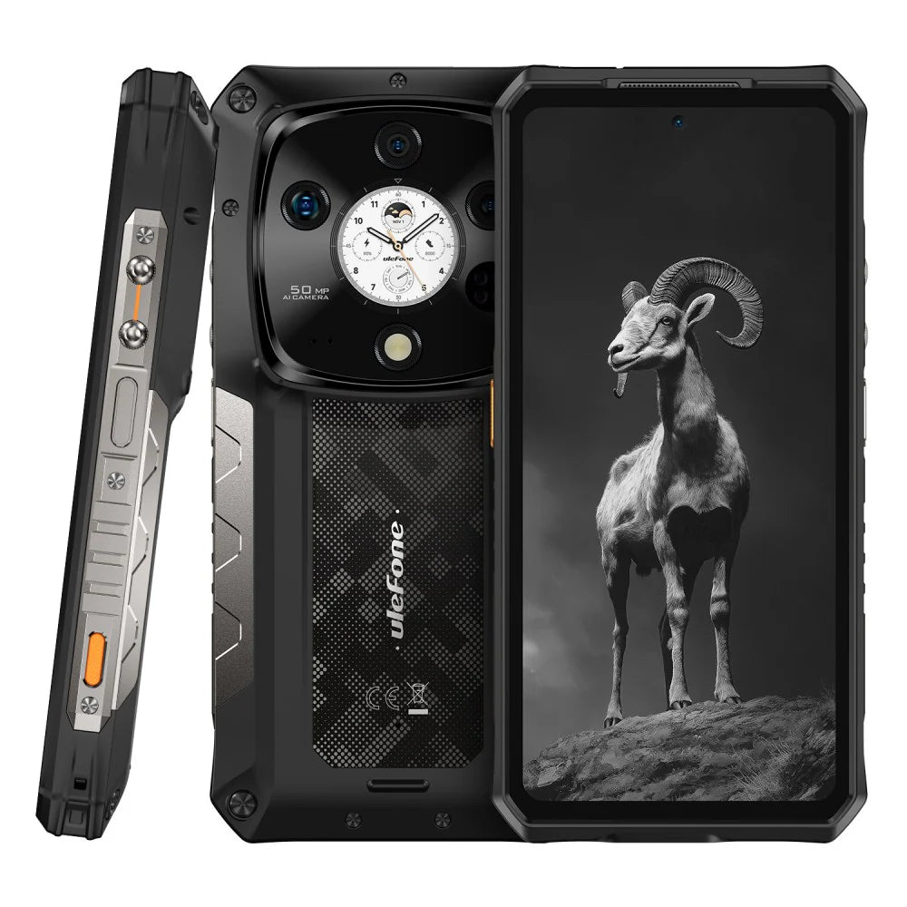 Ulefone Armor 28 PRO 5G Rugged Phone with Dual AMOLED, 10600mAh Battery 120W Fast Charge, 6.67" FHD+ IP68 Waterproof, 32GB+512GB Android 15, 50MP 1" Sensor Camera, NFC
