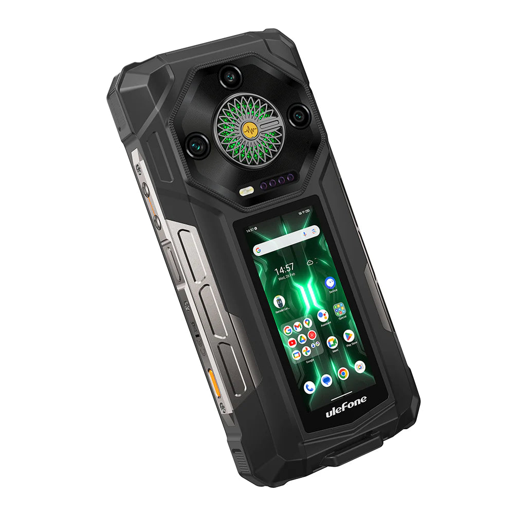 Ulefone Armor 33 PRO 5G Rugged Phone with Dual Screen, 25500mAh Battery 66W Fast Charge, 6.95" FHD+ IP68 Waterproof, 16GB+512GB Android 14, 50MP Camera, NFC