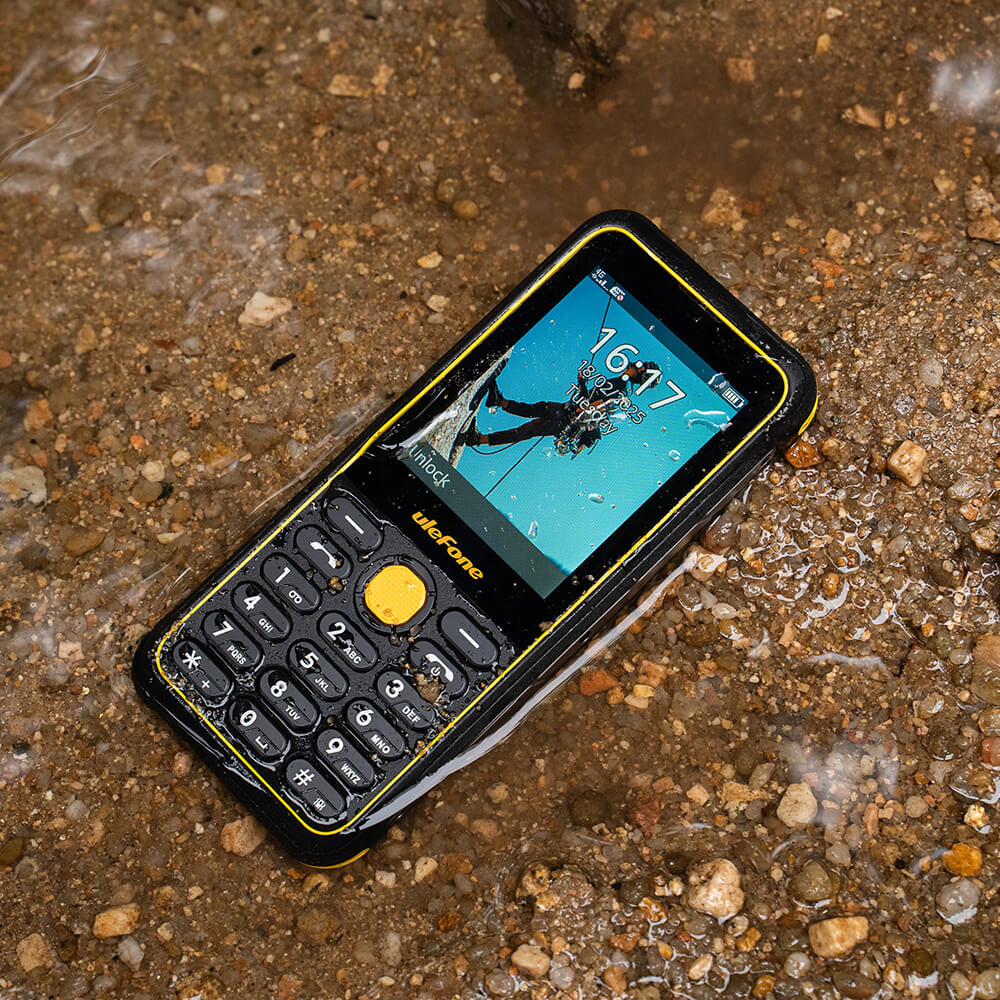 Ulefone Armor Mini 4 (4G) Rugged Phone with Keypad, 2100mAh Battery 5W Type-C Charge, 2.8" QVGA IP68 Waterproof, 64MB+128MB Free FM Radio, 2MP Camera, Dual SIM, Flashlight