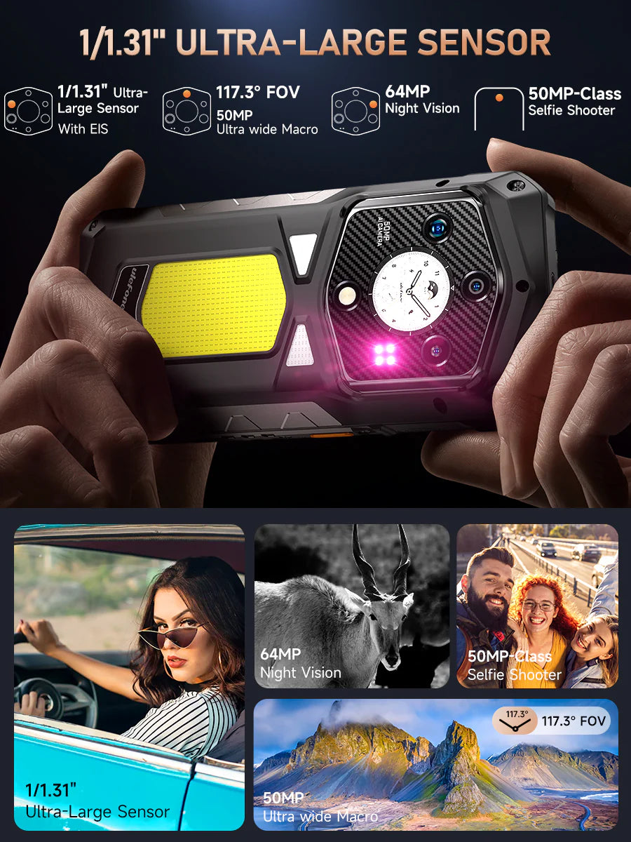 Ulefone Armor 29 PRO 5G Rugged Phone with Dual Display, 21200mAh Battery 120W Fast Charge, 6.67" FHD+ AMOLED IP68 Waterproof, 32GB+512GB Android 15, 64MP Night Vision Camera, NFC