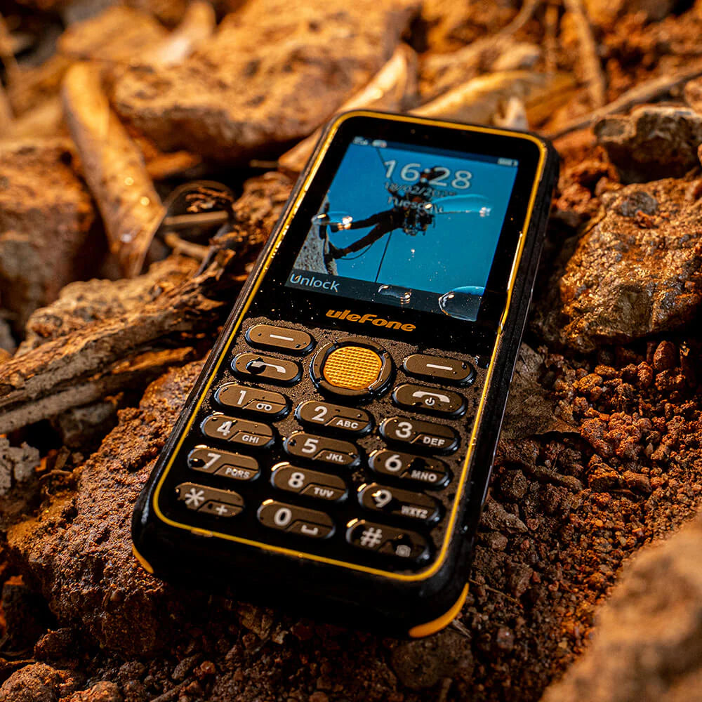 Ulefone Armor Mini 4 (4G) Rugged Phone with Keypad, 2100mAh Battery 5W Type-C Charge, 2.8" QVGA IP68 Waterproof, 64MB+128MB Free FM Radio, 2MP Camera, Dual SIM, Flashlight