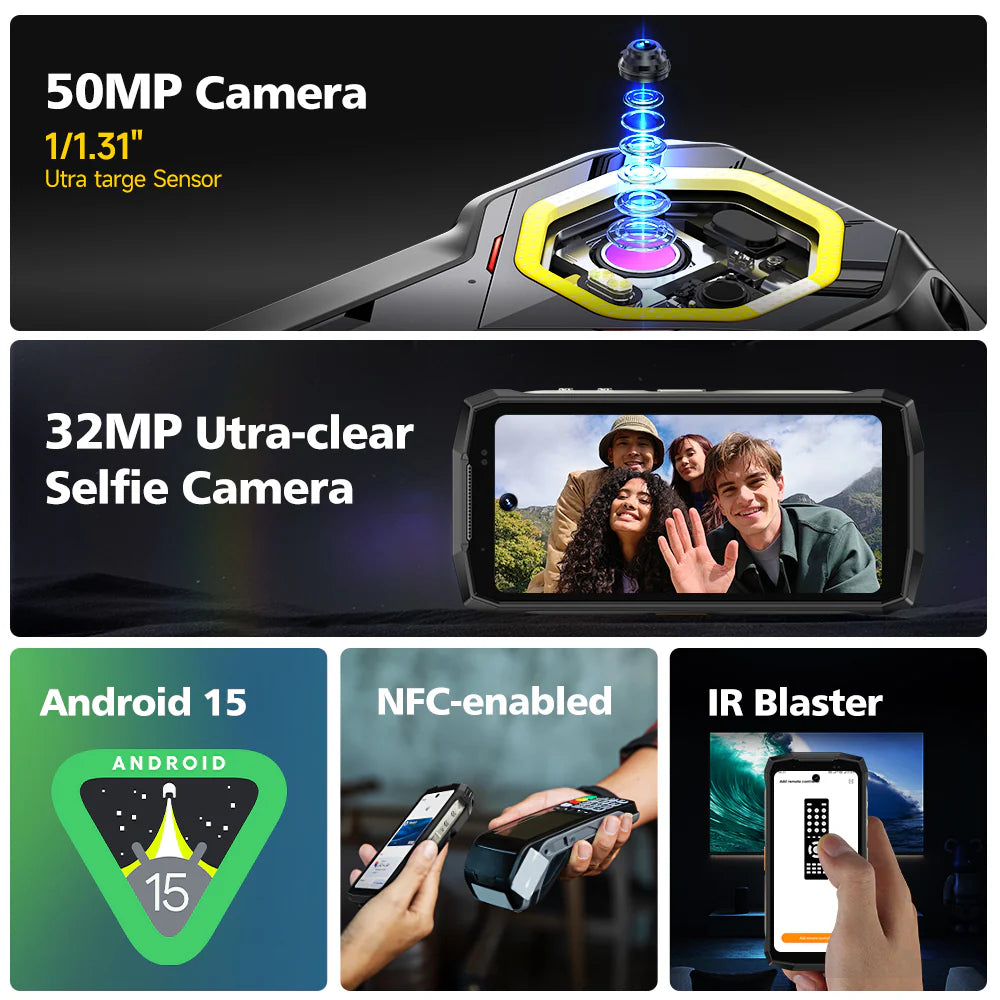 Ulefone Armor Mini 20T PRO 5G Rugged Phone with Thermal Camera, 6200mAh Battery 33W Fast Charge, 4.7" 90Hz IP68 Waterproof, 16GB+256GB Android 14, 50MP Camera, NFC