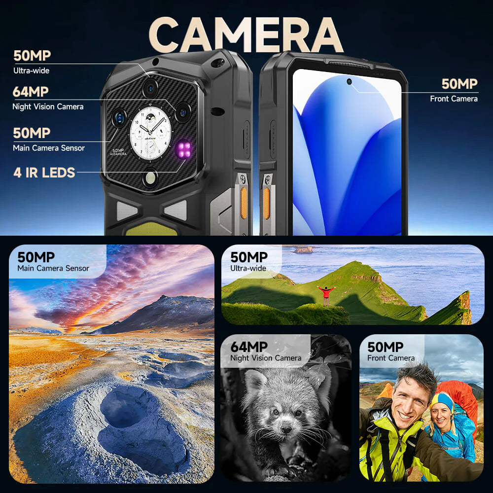Ulefone Armor 29 Ultra 5G Rugged Phone with 1000LM Flashlight, 21200mAh Battery 120W Fast Charge, 6.67" AMOLED IP68 Waterproof, 32GB+1TB Android 15, 64MP Camera, NFC