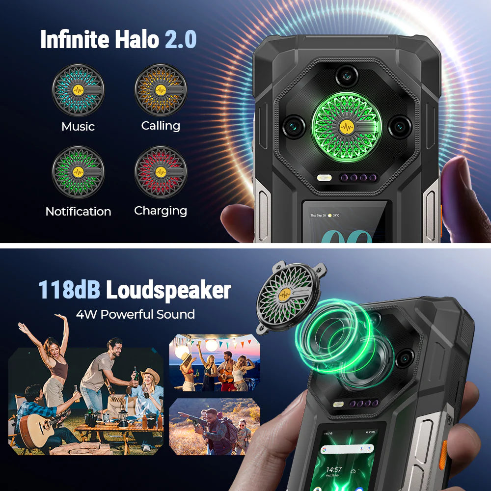 Ulefone Armor 33 PRO 5G Rugged Phone with Dual Screen, 25500mAh Battery 66W Fast Charge, 6.95" FHD+ IP68 Waterproof, 16GB+512GB Android 14, 50MP Camera, NFC